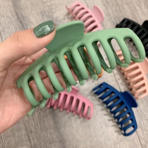 4PC Korean Solid Large Hair Claws Elegant Acrylic Hairpins Barrette Crab Hair Clips Headwear for Women Girls Hair Accessories