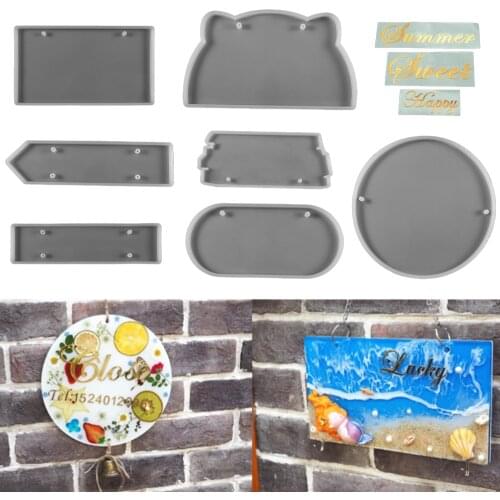 Indicator Signs Welcomes Card Silicone Molds Home Door Number Name Plate Epoxy Resin Mold for DIY Handmade Art Crafts Supplies