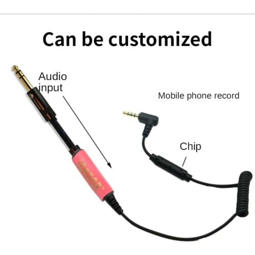 Audio line monitor Recording sound into Mobile phone recording cable 6.35ts trs to trrs microphone cabl To record live broadcast