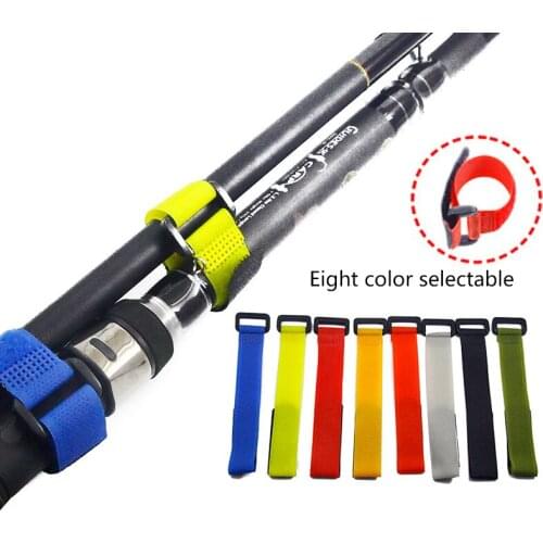 1/5Pcs Fishing Rod Tie Holder Strap Multicolor Reusable Suspenders Fastener Hook Loop Ties Fishing Equipment Gear Accessories