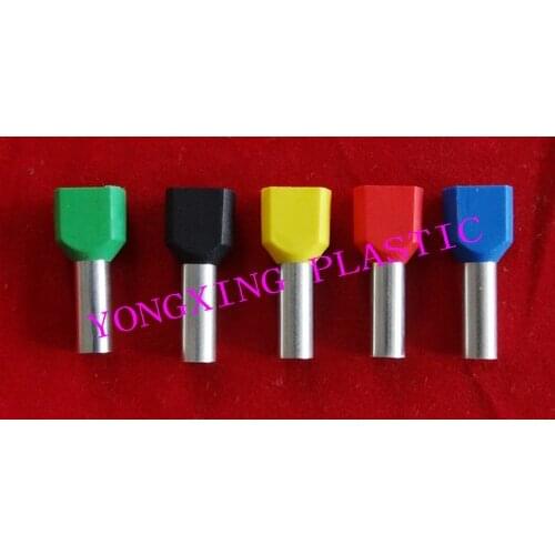 100pcs/lot TE0508 2x0.5mm2 Bootlace cooper Ferrules kit set Wire Copper Crimp Connector Insulated Cord Pin End Terminal