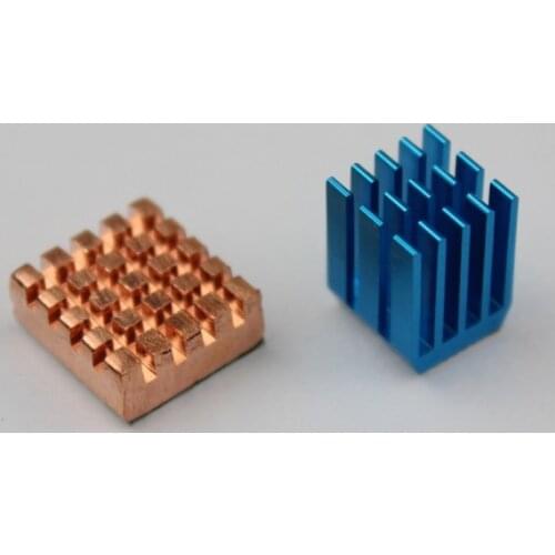 2 pieces/set Aluminum Copper Adhensive Heat sink Cooler Kit For Cooling Raspberry Pi