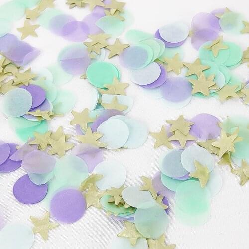 20g Round And Star Paper Mermaid Confetti Decoration Birthday Wedding Holiday Party Decor Eco-friendly