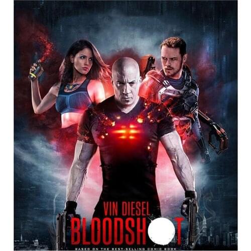New 5D DIY Full Round Diamond Painting Movie Poster BloodShot 3D Embroidery Cross Stitch Rhinestone Mosaic Home Dector Gift Y280