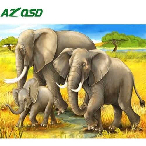 AZQSD 5d Diamond Painting Diy Elephant Home Decoration Diamond Embroidery Animal Cross Stitch Kits Handmade Craft