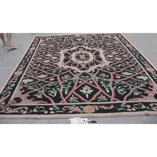 Free shipping handmade needlepoint woolen rugs high quality 9'x12' cheap prices different sizes available