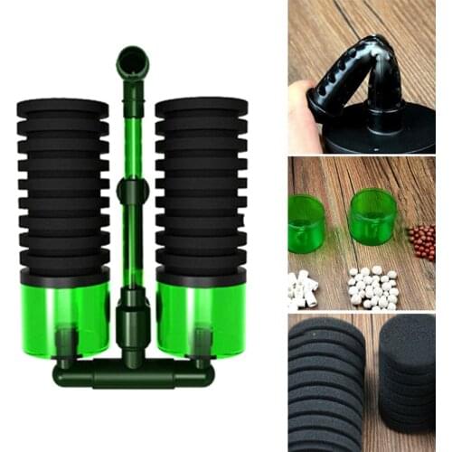Double Head QS-200A Biochemical Sponge Filter Practical Fish Tank Equipment QS-100A Aquarium Accessories Absorb Safe Sponges