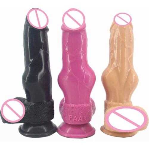 Large Wolf Canine Dildos Knotted animal dildo with suction cup silicone big dog penis sex toys for women masturbator sex shop