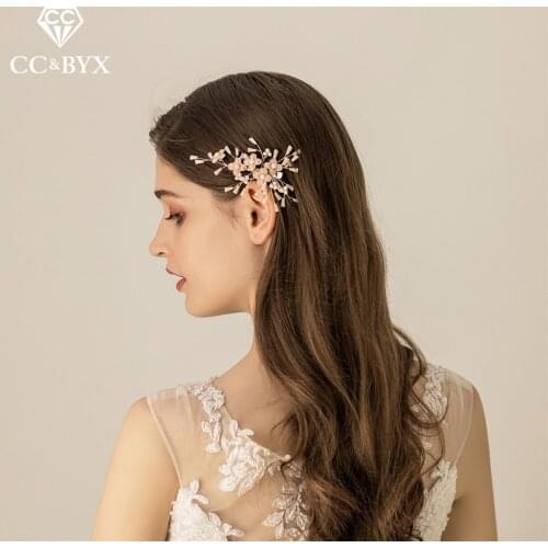 CC Hairgrip Hair pins Wedding Accessories For Women Brides 100% Handmade Fashion Jewelry Crystal Gold Color Hairpin Fine O557