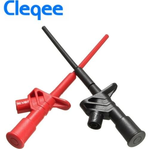 Cleqee P5004 2PCS Professional Insulated Quick Test Hook Clip High Voltage Flexible Testing Probe