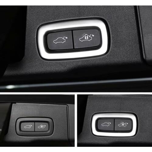 For Volvo XC60 2018-2021 ABS Chrome Rear Trunk Tail Door Switch Button Cover Trim Kit