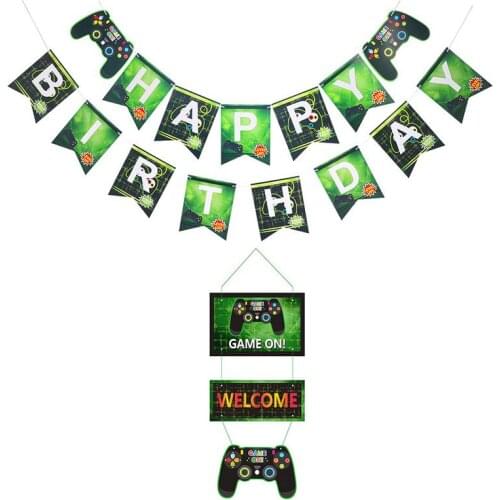 GAME ON Pull Flag Letter Banner For Theme Party Decorations Party Supplies Birthday Party Decorations Kids