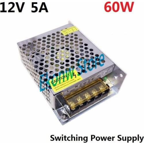 60W 12V 5A Switching Power Supply Factory Outlet SMPS Driver AC110-220V to DC12V Transformer for LED Strip Light Module Display