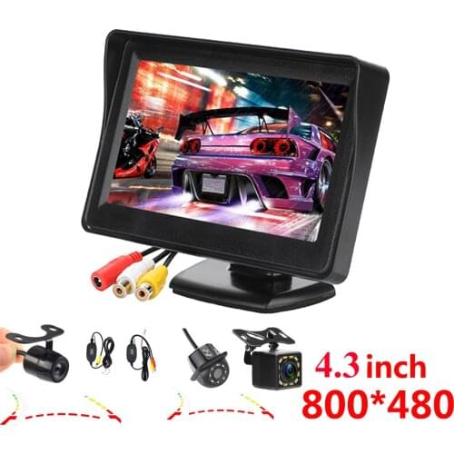 Car Rear View Camera Reversing Parking System Kit 4.3 inch TFT LCD Rearview Monitor Waterproof Night Vision Backup Camer