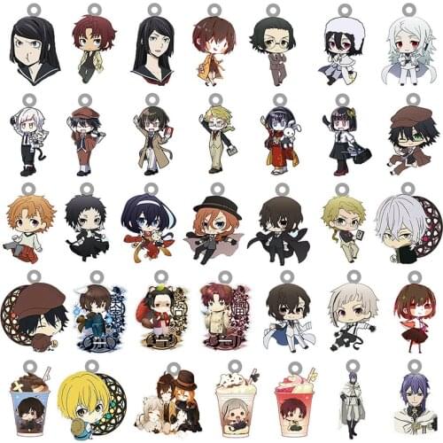Kawaii Acrylic Pendant Bungo Stray Dogs Anime Icons Haruka city Resin Covered For Earrings Necklaces Jewelry Accessories Making