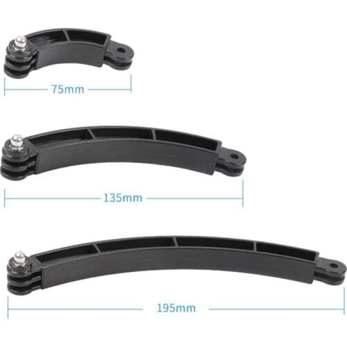 3 Way Mount Helmet Arm Extension Curved Pole Selfie Stick Sjcam Camera Pro EKEN Accessories For GoPro Hero 6/5/4/3+/3 no Screws