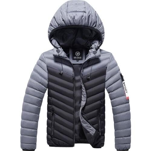 Fashion Streetwear Winter Thick Warm Parka Jackets Men Hooded Coats Spliced Designer Men Classical cotton Jackets With Headset