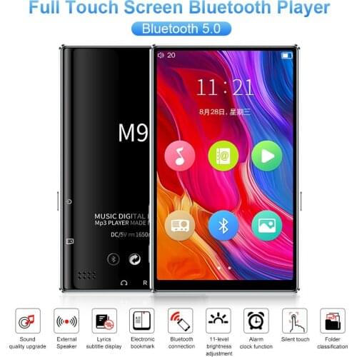 MP4 Player Bluetooth 5.0 Built-in Speaker Touch Screen MP3 Walkman Radio Video Play E-book Metal MP 4 Music Player 8G