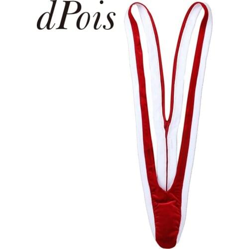 Mens One-piece Soft Velvet Red Christmas Santa Mankini Thong Underwear Holiday Fancy Roleplay Costume Male