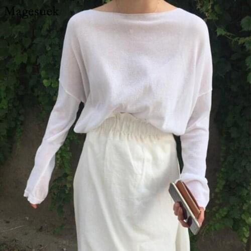 Autumn Korean New Women Shirts Blouses Oversized Loose Long Sleeve Shirt Women Top Mujer Knitted White Blouse Women Blusas 12179