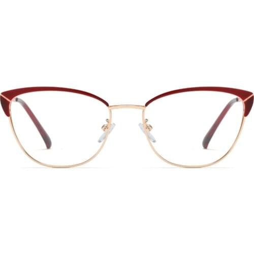 SHINELOT 95607 New Stylish Anti Blue Light Optical Frame Female Speticals Metal Glasses for Women Eyewear
