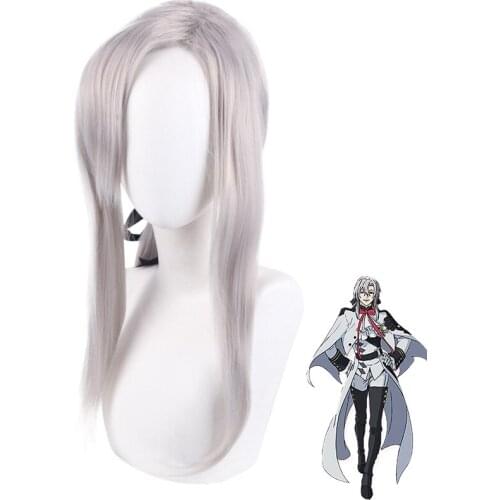 Owari No Seraph of the End Ferid Bathory 60cm Long Silver Grey Heat Resistant Synthetic Cosplay Costume Wig Pelucas