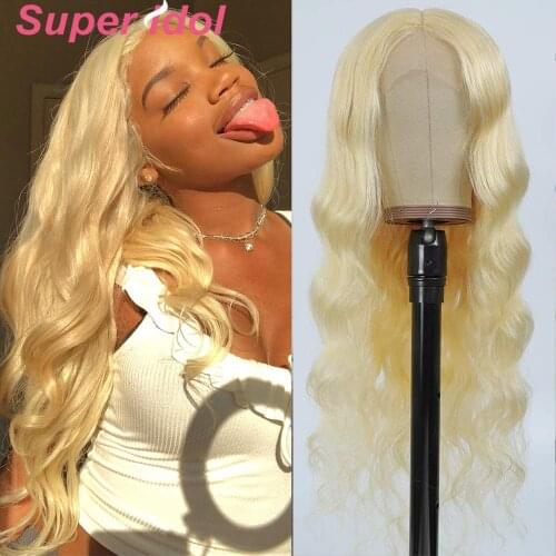 Super 613 Blonde Lace Part Wig Remy Hair Brazilian T Part Wig Human Hair Body wave 13x4x1 Lace Front Human Hair Wigs