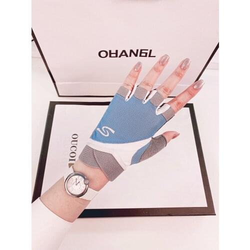 Fitness gloves women and men summer thin bike non-slip breathable wear-resistant riding outdoor sports half-finger
