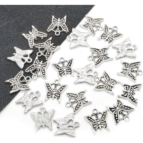 10PCS Zinc Alloy Butterfly Shape Pendant, Charms for Jewelry Making, 16*17mm Handmade DIY Earrings Bracelet Necklace Accessories
