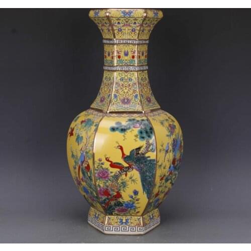 Luxury Large Chinese Classic Antique Ceramic Enamel Flower Vase Home Decoration Beautiful Vase