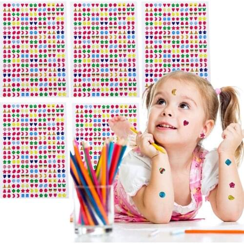 1400 Pcs 3D Crystal Stickers Gems Glitter Sticky Earrings Princess Makeup Toys for Girls Nail Ear Ring Children Reward Stickers