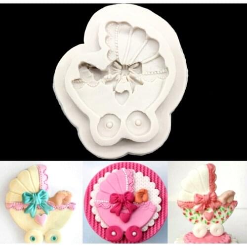 The Pram Shapes Silicone Sugarcraft Mould, Fondant Cake Decorating Tools Bakeware