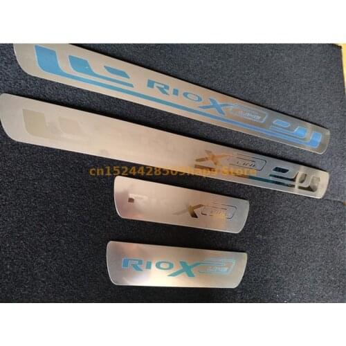 Car styling For KIA RIO 3 4 x-line Accessories Stainless Steel Door Sill Trim Scuff Protectors pedal x line 2015 2017 2018 2019