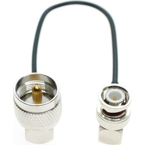 UHF Male PL259 Right Angle To BNC Male Right Angle RA Jumper Coaxial RG174 Extension Cable Pigtail