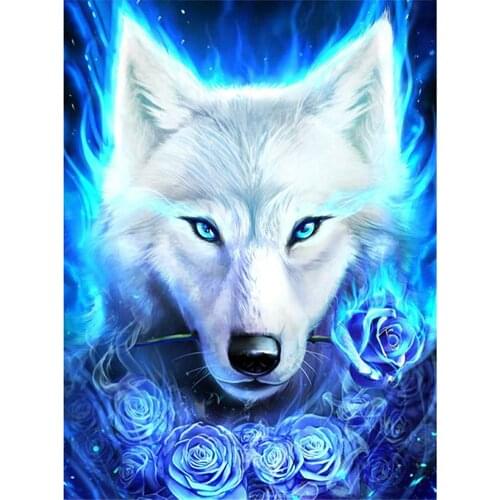Wolf Animal Printed 11CT Cross Stitch DIY Embroidery Patterns DMC Threads Handmade Needlework Knitting Craft Stamped Magic