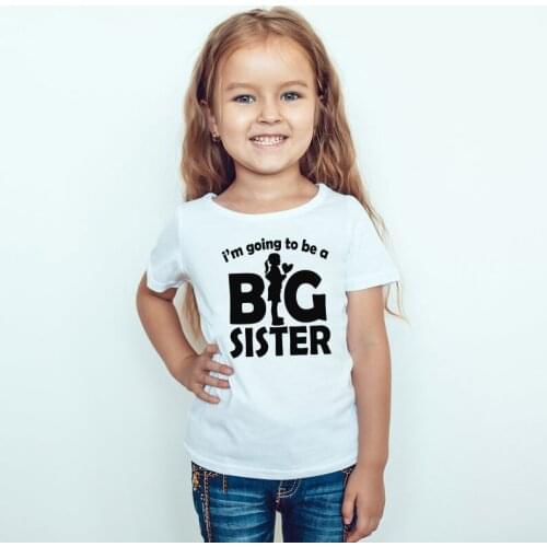 I'm Going To Be A Big Sister Funny Kids Girls Short Sleeve T Shirt Big Girl Announcement Shirts Fashion Casual Toddler Tees Tops