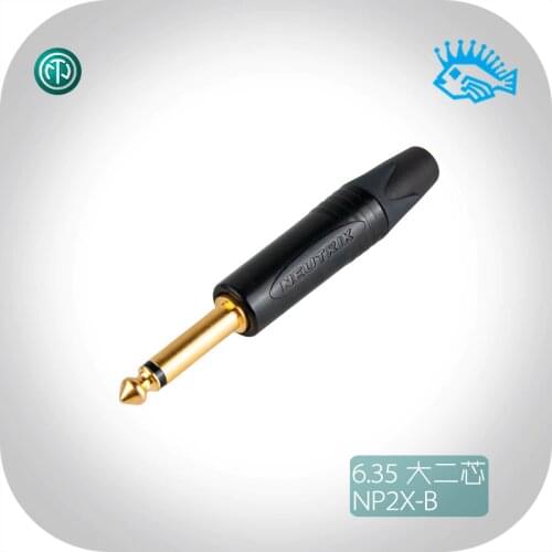 1pcs/5pcs Switzerland NEUTRIK NP2X-B black gold plated 6.35mm jack Big two core TS guitar instrument microphone audio plug