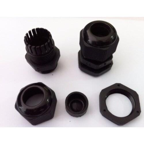 10PC PG19 PG21 PG25 PG29 PG36 PG42 PG48 Black Waterproof Cable Gland Wire Connector For Cable Range From 12-44mm