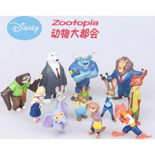 12pcs/set Disney zootopia Crazy Animal City 12 styles of animal metropolis doll jewelry hand-made decoration toys dolls