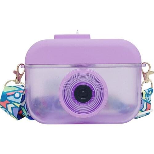 400ml camera cup creative trend student girl heart straw cup cute messenger plastic water cup portable out