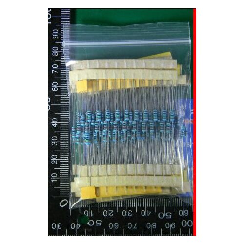 600pcs/lot 1% DIP Colored ring 0.25W metal film resistor 1/4w 10R-1M 30value*20pc 1/4w metal film resistor Kit