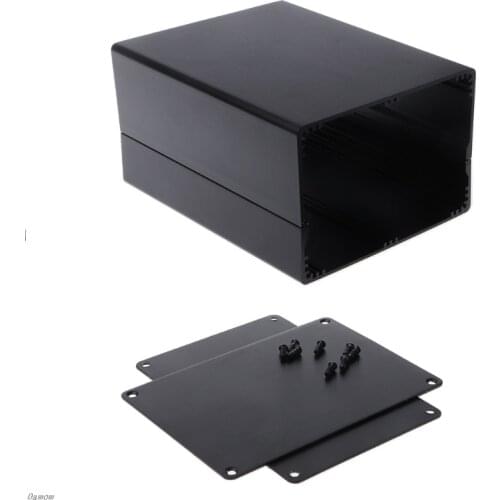 Aluminum Enclosure DIY Project Case Power Junction Box 155x120x83mm Black Damom