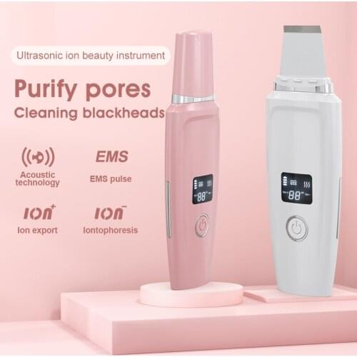 Skin Scrubber Facial Cleaner Peeling Shovel Skin Peeling Ultrasonic Skin Scrubber Cleaning Blackheads Removal Pore Cleaner