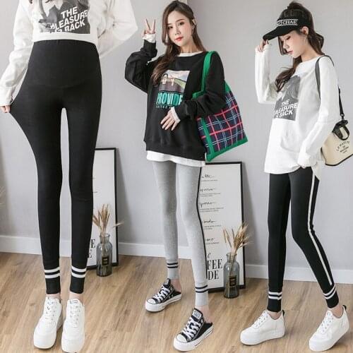 Pregnant Women leggings Pants Spring Thread Splicing Small Leg Pants Fashion Tide Mother Belly Outside