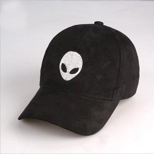 High quality alien Baseball cap for Men Women UFO fans black pink suede fabric snapback cap hat for boy girls hip hop cap