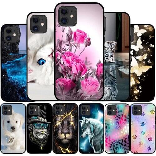 Phone Cover For iPhone 12 Pro Case Silicone Soft TPU Luxury Protective Back Cover For Apple iPhone 12 Case Cute Cat Anime Bumper