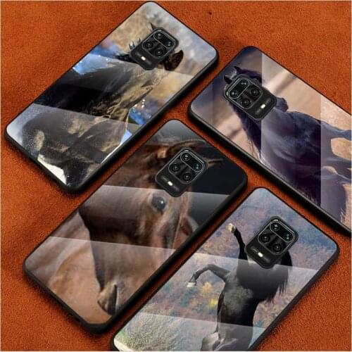 Tempered Glass Cover Anime Horse Animal For Xiaomi Redmi Note 10 10S 9T 9S 9 8T 8 7 Pro Max Shockproof Shell Phone Case