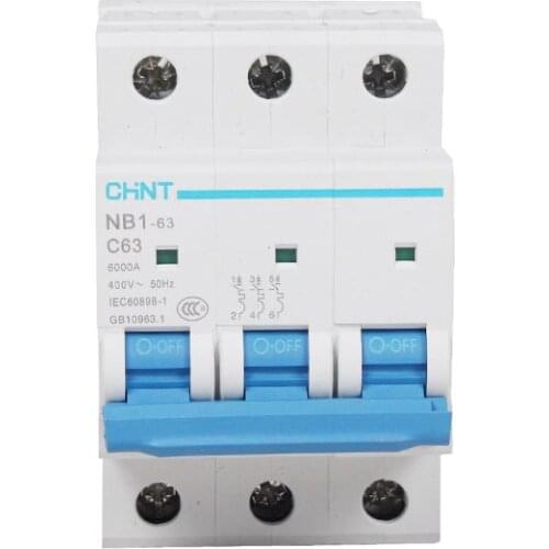 CHINT MCB NB1-63 3P C20A 10A 25A 32A 63A 40A 2A low voltage mini miniature circuit breaker Modular DIN Rail motor protection CE