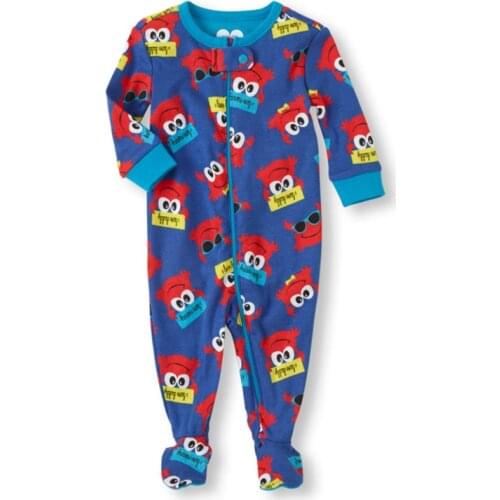 Older childrens cotton childrens pajamas Siamese boys and girls cartoon baby onesies spring and autumn thin anti-kick home ser