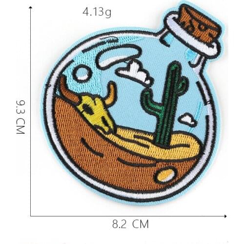 Drift Bottle Iron On Patches Shirt Shorts Fashion Logo Embroidery Clothing Badge